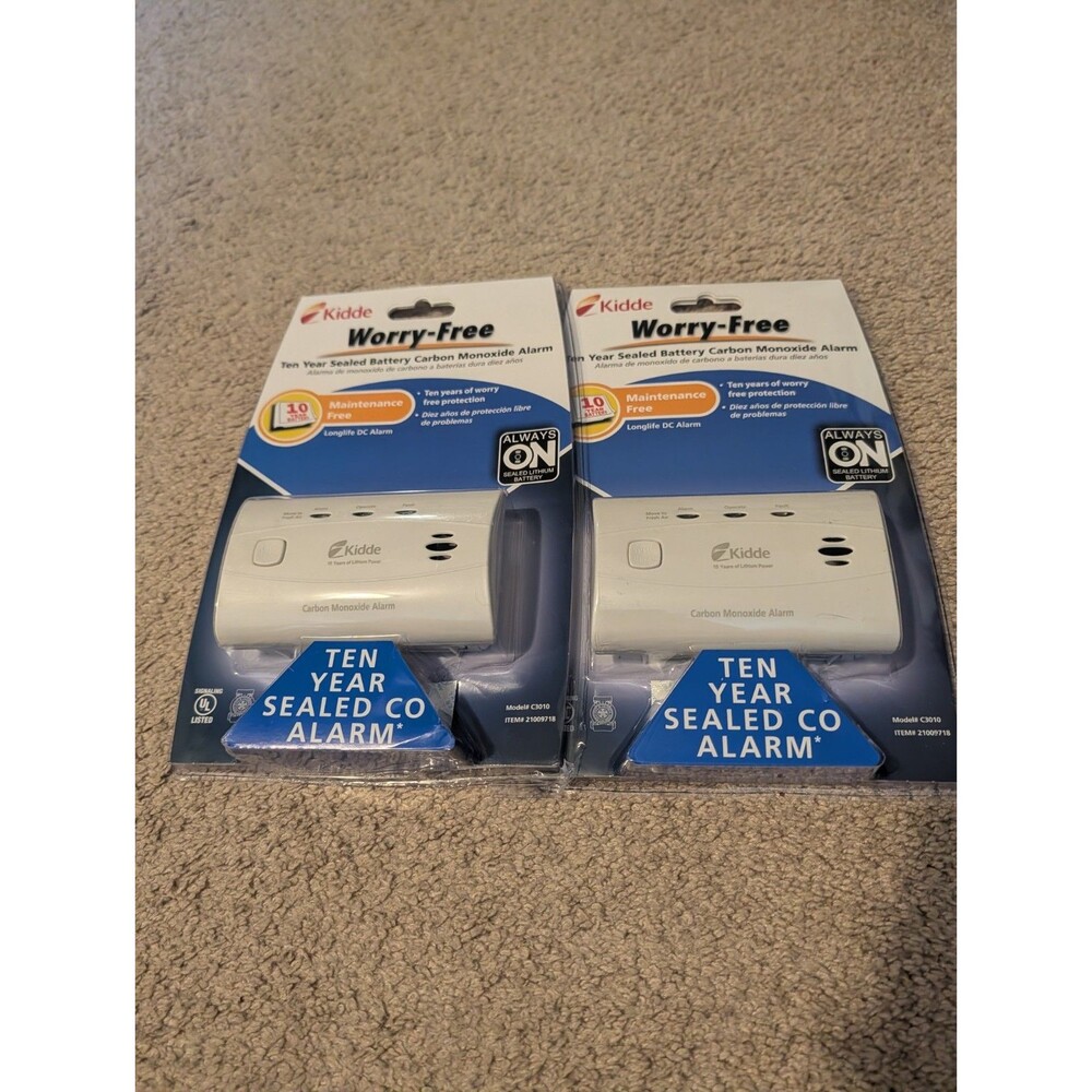 Kidde Carbon Monoxide Alarm C3010, two Sealed-In Lithium Battery 21029714